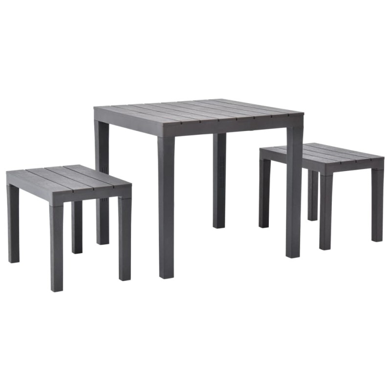 Mesa de jardim com 2 bancos plástico castanho-Conjuntos de jardim-Home Retail