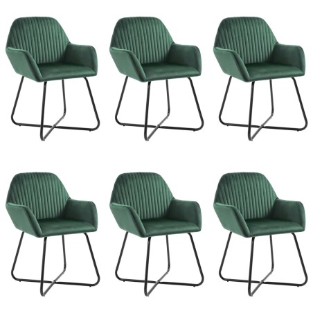 Cadeiras de jantar 6 pcs veludo verde