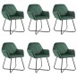 Cadeiras de jantar 6 pcs veludo verde