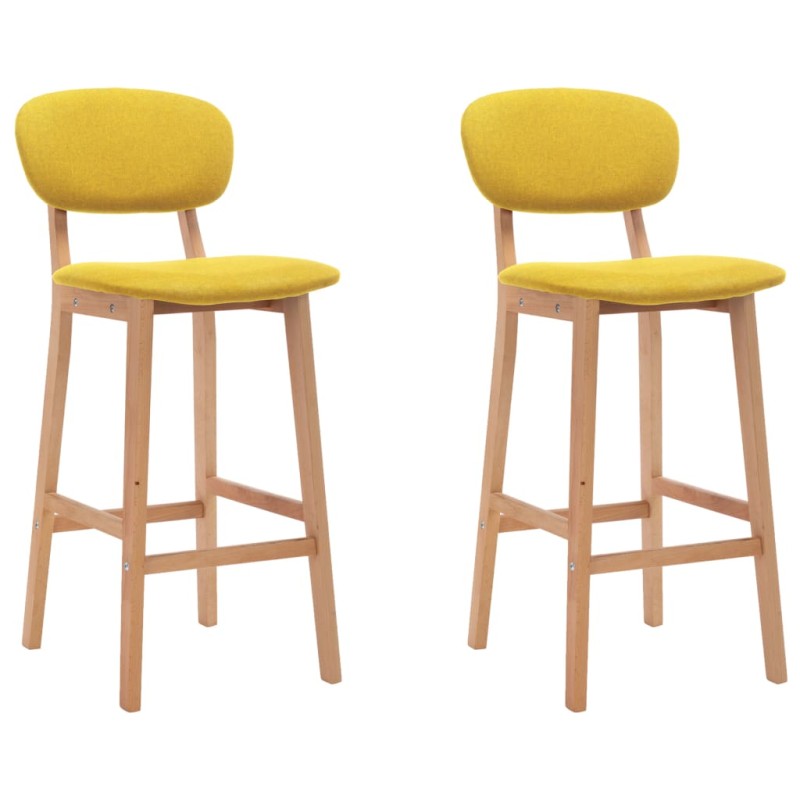 Bancos de bar 2 pcs tecido amarelo mostarda-Bancos de bar-Home Retail