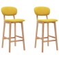 Bancos de bar 2 pcs tecido amarelo mostarda