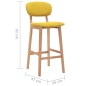 Bancos de bar 2 pcs tecido amarelo mostarda