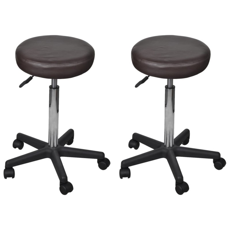 Bancos de escritório 2 pcs 35,5x84 cm couro artificial castanho-Cadeiras de escritório-Home Retail