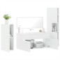 4 pcs conjunto móveis casa de banho derivados de madeira branco