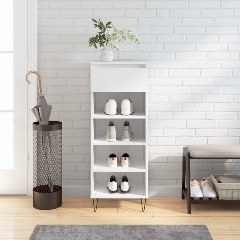 Sapateira 40x36x105 cm derivados de madeira branco brilhante-Sapateiras e organizadores-Home Retail