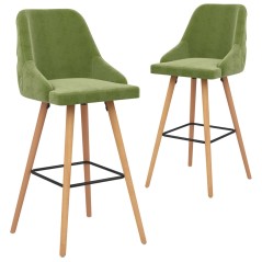 Bancos de bar 2 pcs veludo verde-claro