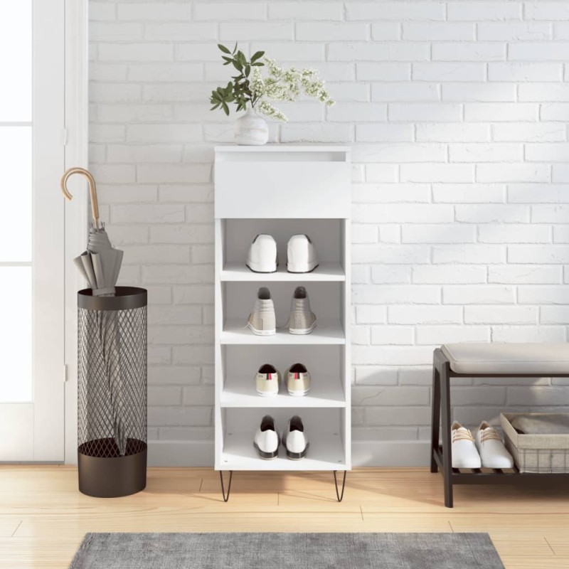 Sapateira 40x36x105 cm derivados de madeira branco-Sapateiras e organizadores-Home Retail