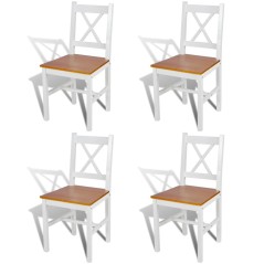 Cadeiras de jantar 4 pcs madeira de pinho branco