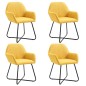 Cadeiras de jantar 4 pcs tecido amarelo