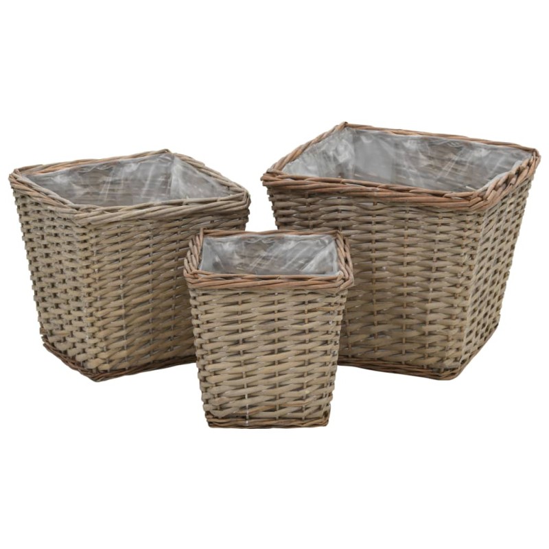 Cestos para vasos 3 pcs vime com forro em PE-Vasos e floreiras-Home Retail