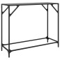 Mesa consola com tampo em vidro preto 98x35x81 cm aço