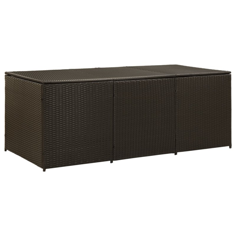 Caixa de arrumação para jardim 180x90x70 cm vime PE castanho-Baús para armazenamento exterior-Home Retail