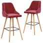 Bancos de bar 2 pcs veludo vermelho tinto