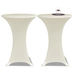 Toalha de Mesa elástica Ø70, Creme / 2 peças