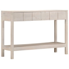 Mesa consola 110x35x75 cm madeira de mangueira maciça branco