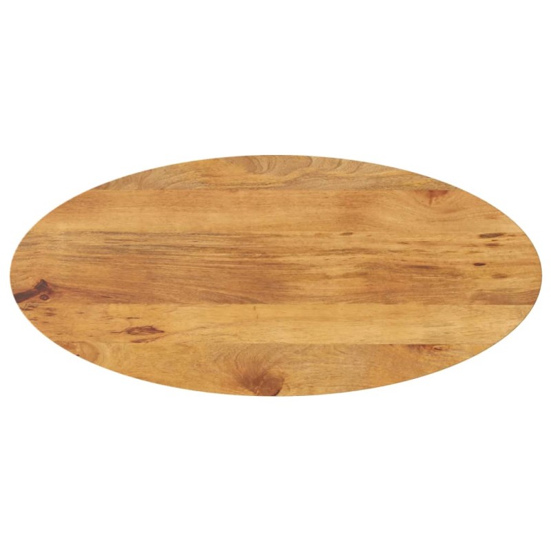 Tampo de mesa oval 140x60x3,8 cm madeira de mangueira maciça-Tampos de mesa-Home Retail