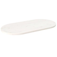 Tampo de mesa oval 110x55x2,5 cm pinho maciço branco