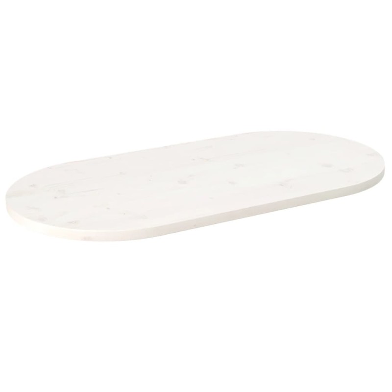 Tampo de mesa oval 110x55x2,5 cm pinho maciço branco-Tampos de mesa-Home Retail