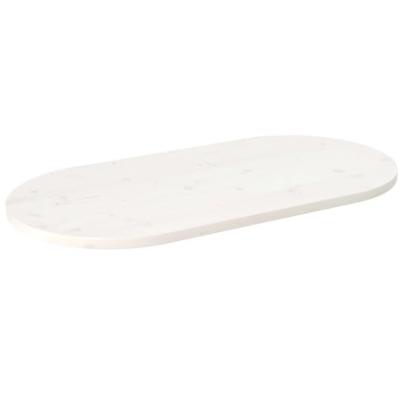 Tampo de mesa oval 110x55x2,5 cm pinho maciço branco