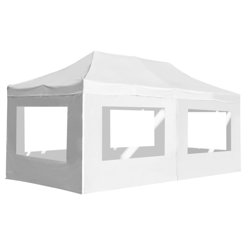 Tenda dobrável profissional com paredes alumínio 6x3 m branco-Toldos e gazebos-Home Retail