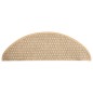 Tapetes escada adesivos aspeto sisal 15pcs 65x21x4cm bege-claro