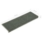 Tapete/carpete para degraus 15 pcs 65x21x4 cm verde