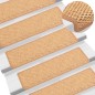 Tapetes escada adesivos aspeto sisal 15 pcs 65x21x4 cm laranja