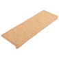 Tapetes escada adesivos aspeto sisal 15 pcs 65x21x4 cm laranja