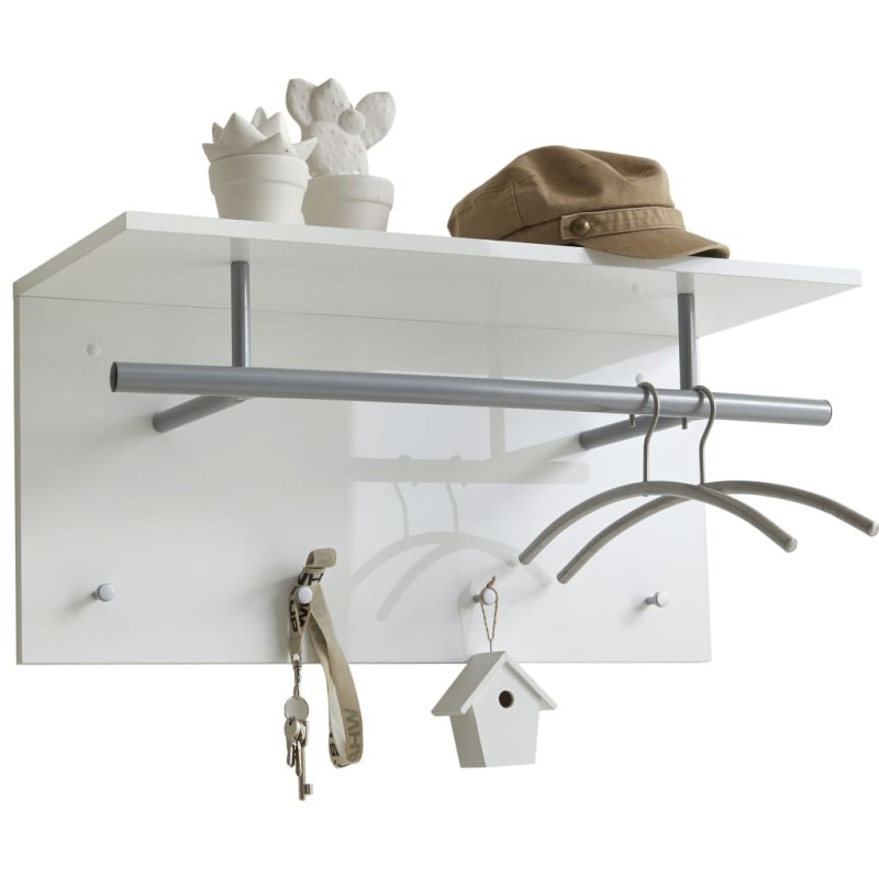 FMD Bengaleiro de parede 72x29,3x34,5 cm branco-Cabides e porta-chapéus-Home Retail