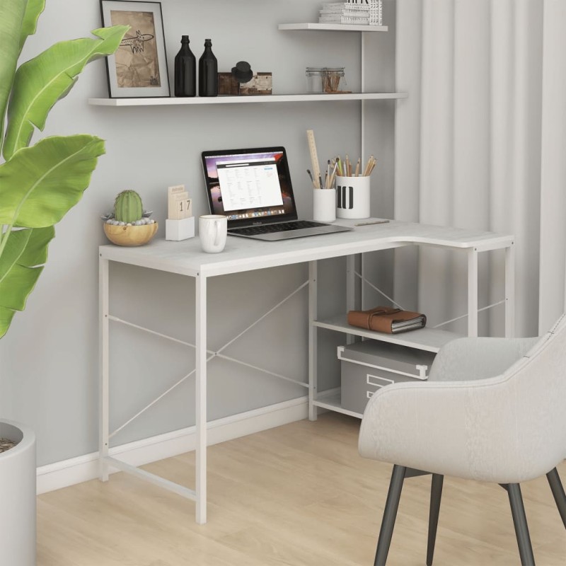 Secretária computador 110x72x70 cm derivados madeira branco-Escrivaninhas-Home Retail