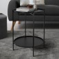 H&S Collection Mesa de apoio metal 50,5 cm preto