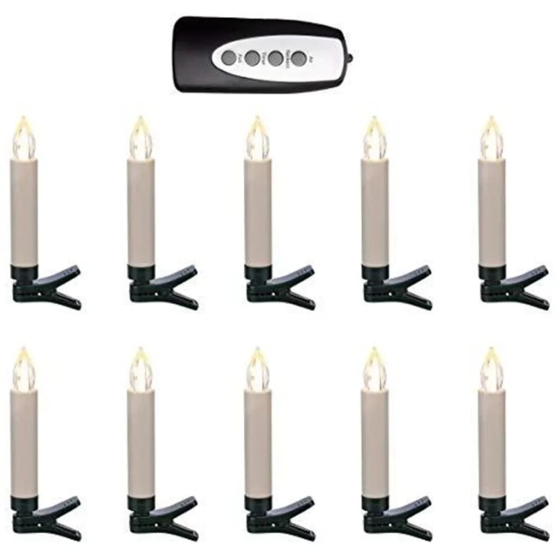 HI Velas pequenas com luzes LED sem fio e com comando 10 pcs-Luzes de Natal-Home Retail