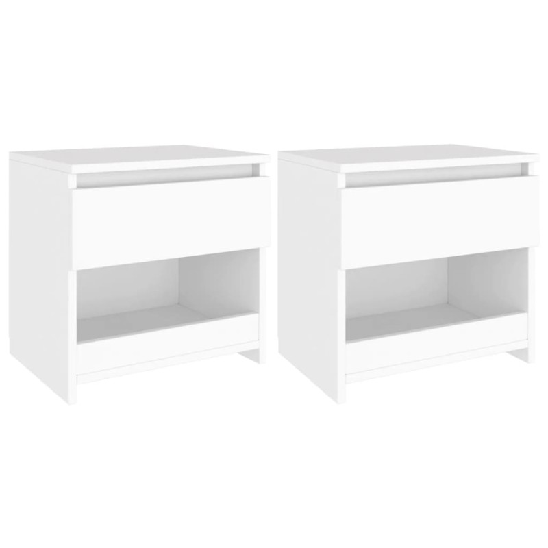 Mesas de cabeceira 2 pcs 40x30x39 cm derivados madeira branco-Mesas-de-cabeceira-Home Retail