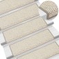 Tapetes escada adesivos aspeto sisal 15pcs 65x21x4 cm bege