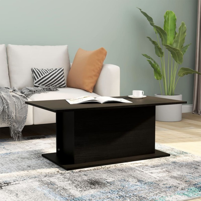 Mesa de centro 102x55,5x40 cm contraplacado preto-Mesas de centro-Home Retail