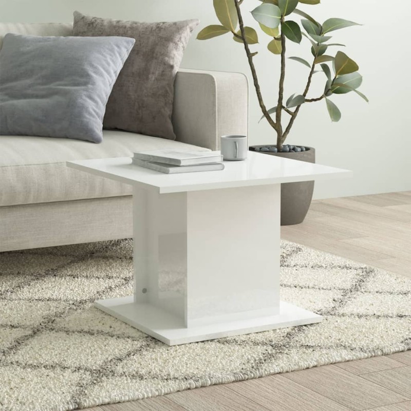 Mesa de centro 55,5x55,5x40 cm contraplacado branco brilhante-Mesas de centro-Home Retail