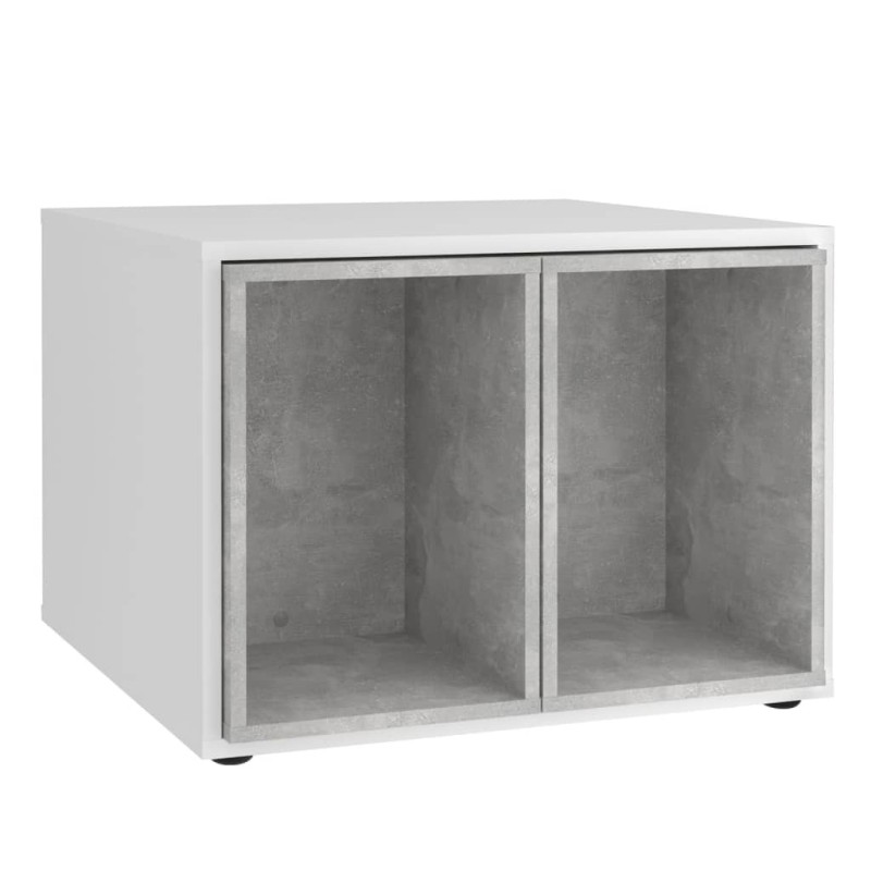 FMD Mesa de centro c/ 2 mesas de apoio 67,5x67,5x50 cm branco/cimento-Mesas de centro-Home Retail