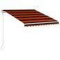 Toldo retrátil automático 350x250 cm laranja e castanho