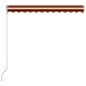 Toldo retrátil automático 350x250 cm laranja e castanho