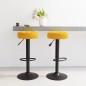 Bancos de bar 2 pcs veludo amarelo mostarda