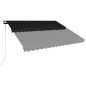 Toldo retrátil c/ sensor vento e LED 450x300 cm antracite