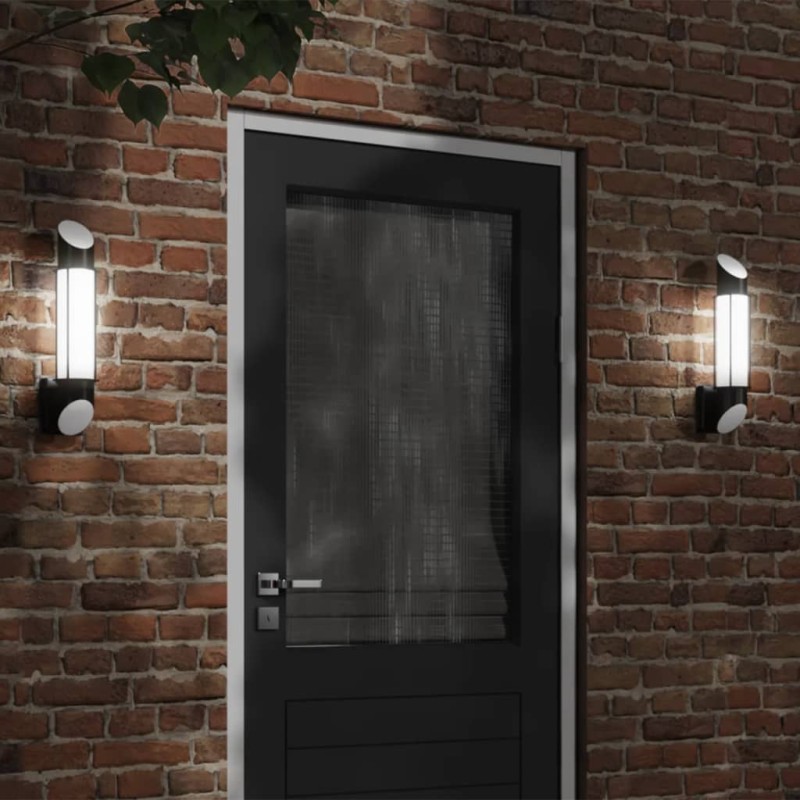 Candeeiro de parede para exterior aço inoxidável preto-Iluminação de exterior-Home Retail