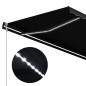 Toldo retrátil c/ sensor vento e LED 450x300 cm antracite