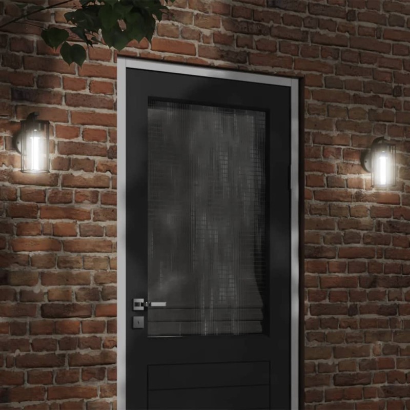 Candeeiro de parede para exterior aço inoxidável preto-Iluminação de exterior-Home Retail