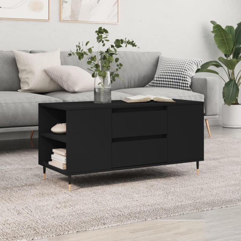 Mesa de centro 102x44,5x50 cm derivados de madeira preto-Mesas de centro-Home Retail