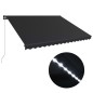 Toldo retrátil manual com LED 400x300 cm antracite