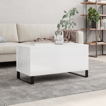 Mesa centro 90x44,5x45 cm derivados de madeira branco brilhante