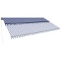 Toldo retrátil manual com LED 600x300 cm azul e branco