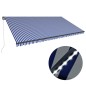 Toldo retrátil manual com LED 600x300 cm azul e branco