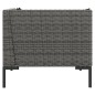 3 pcs conj. lounge jardim vime PE semicircular cinzento-escuro